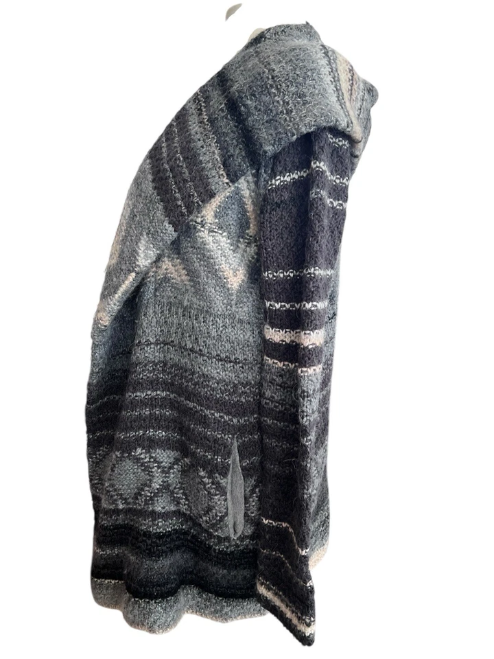 Cárdigan de punto largo con capucha mezcla de lana RACHEL ROY para mujer talla pequeña esquí montaña Foto 4 de 4