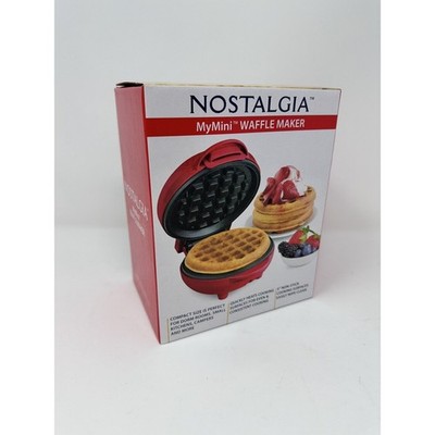 Nostalgia MyMini Waffle Maker 5'' Non-Stick Cooking Surface. NEW Factory Sealed!