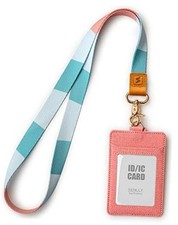 ID Badge Holder Gift with Cute Neck Lanyard Strap, 2 Card Slots and Mistyrose