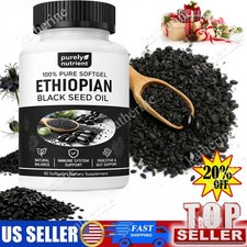 Ethiopian Black Seed Oil Softgels 4.64 Thymoquinone Gluten-Free, 60 capsules