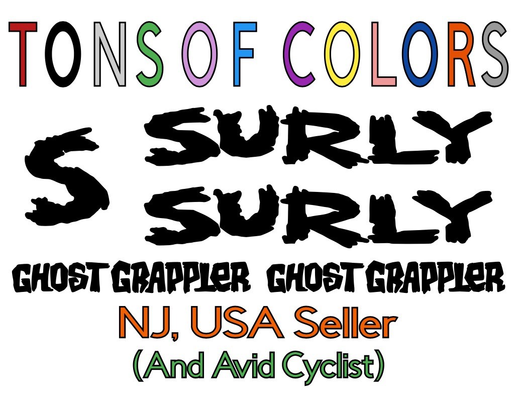 Surly Ghost Grappler Die Cut Vinyl Decal Set - Specs In