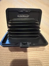 Telebrands Aluma Wallet Black Aluminum Accordion Design, Water-Resistant, Unisex