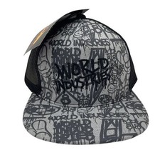 World Industries Boy's Grey Black Printed Snapback Cap, Original, New W/Tags