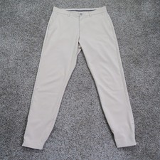 Primo Pants Mens 32 Reg Beige Stretch Jogger Tapered Performance Ankle Zip 32x29