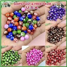 8mm 100Pcs Small Beads Loose Beads Colored Acrylic Beaded Materials Jewelry