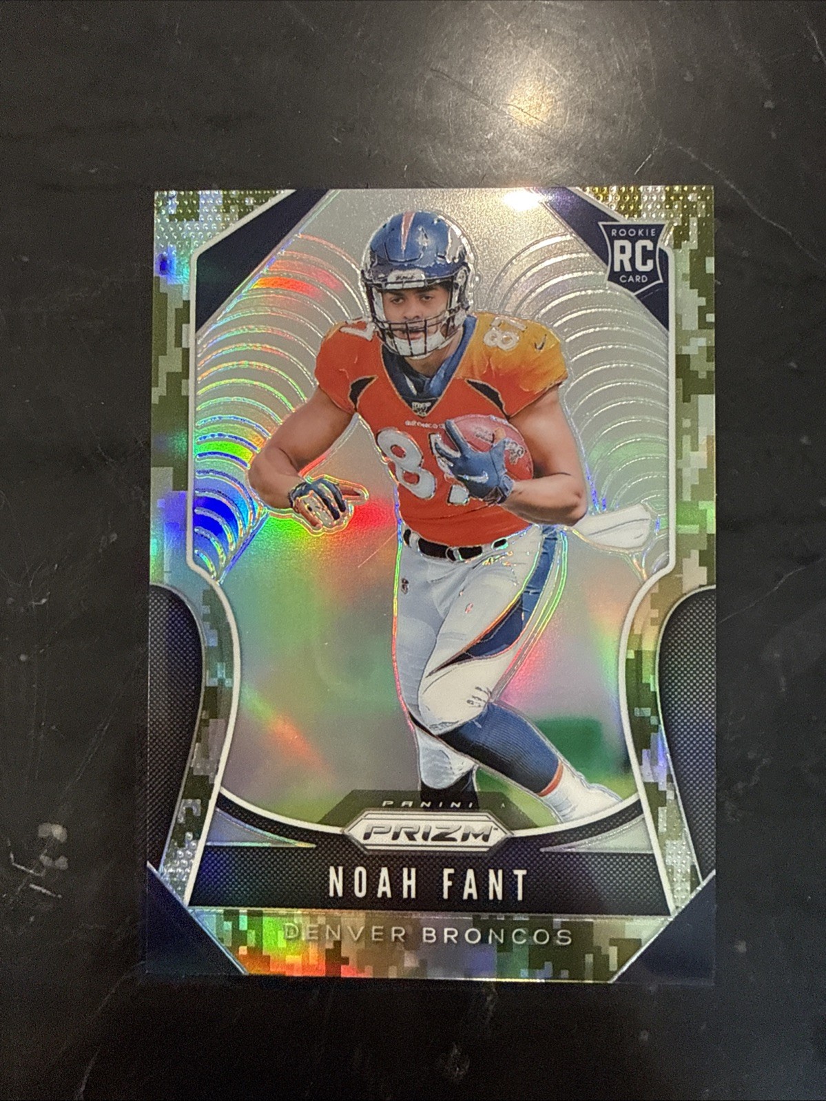 2019 Panini Prizm #365 Noah Fant Camo #/25 SP RC Rookie Bengals Broncos
