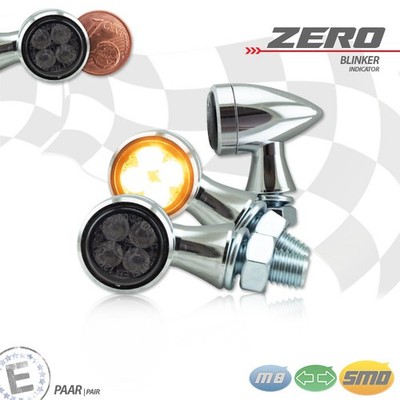 HS-Motorradteile SMD Blinker ''Zero'' chrom