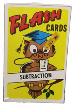 Vintage New SUBTRACTION FLASH CARDS Wise Owl