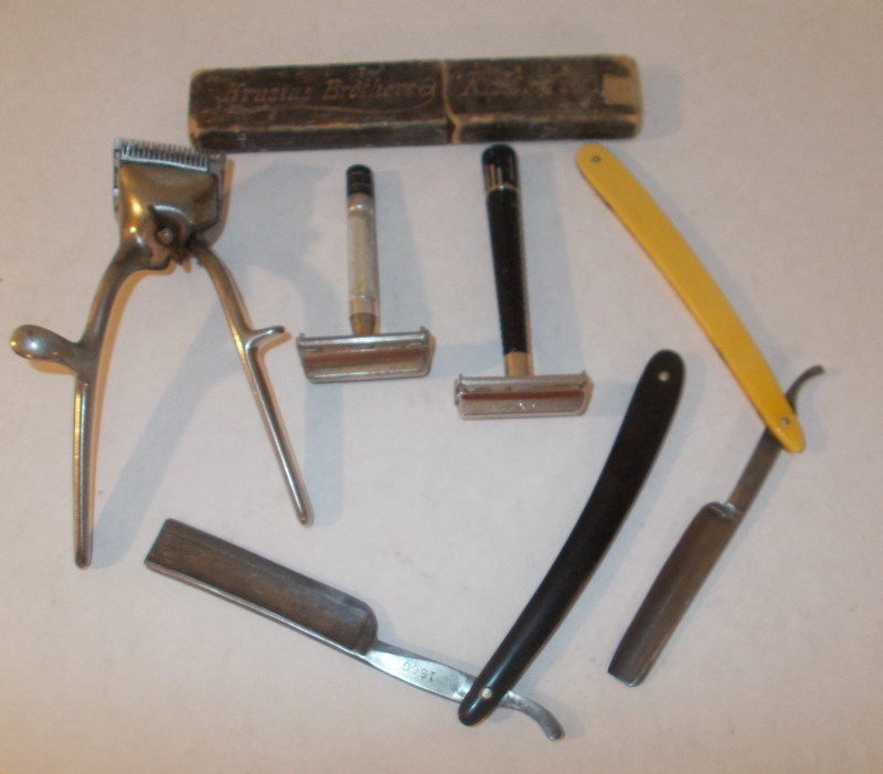 VINTAGE Lot Of STRAIGHT & Safety Razors & HAIR CLIPPERS