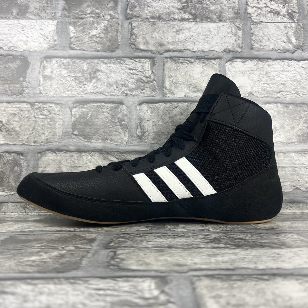 Adidas HVC 2 Black Wrestling Combat Shoes MMA Black White  display picture 2