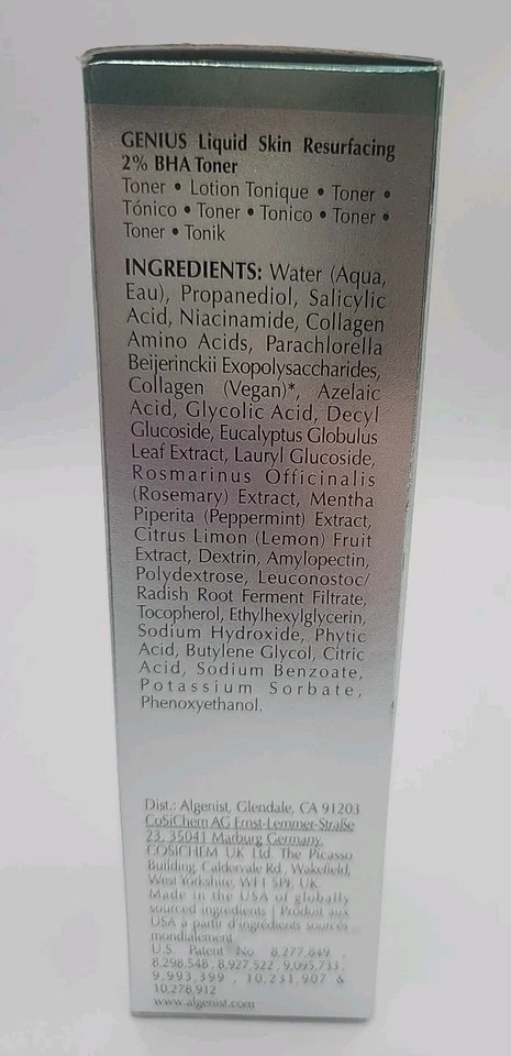 Ácido algurónico Algenist Genius + tónico de colágeno vegano exfolia y suaviza nuevo en caja Foto 2 de 4