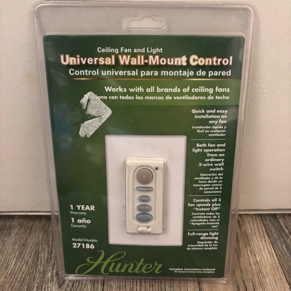 Hunter 27186 Ceiling Fan & Light Wall-Mount Control Dimmer Sealed Package - Image 2 of 4