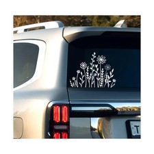 Wildflowers Boho Car Sticker, Reflective Flower Vinyl Decal Sticker Gift for ...