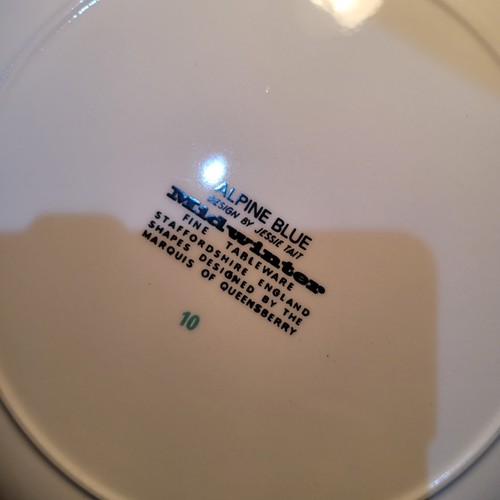 Midwinter Alpine Blue Dinner 6 Plates 10" Wide Jessie Tait VGC 1960s Vintage - Picture 10 of 14