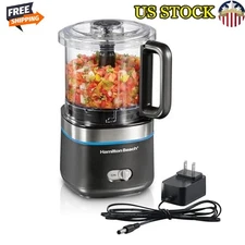 Mini Food Processor & Vegetable Chopper Cordless Design 4 Cup Capacity Black New