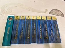 Staedtler Mars Lumograph Mechanical Pencils Drawing Leads Vintage 11 Pieces