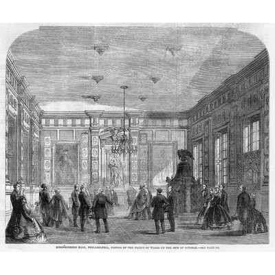 PHILADELPHIA Prince of Wales Besuch in der Independence Hall - antiker Druck 1860