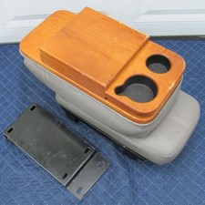 Superior Rv Boat Jump Seat Wooden Center Console Gray Leather W Base Usa Made