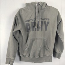 United States Army Hoodie Sweatshirt Small Green Logo Military Pullover Vintage