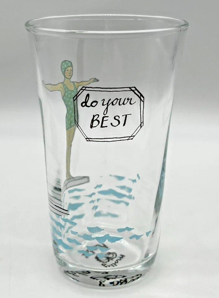 Vaso para beber jugo Anthropologie Molly Hatch “Haz lo mejor que puedas” niña de buceo Foto 2 de 4