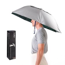 Umbrella Hat Hands Free, 36    Wide Brim Sun  Rain Hat with Adjustable Chin S...