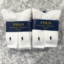 Polo Ralph Lauren Socks Men 12 Pairs Classic Sport Crew 10-13 White