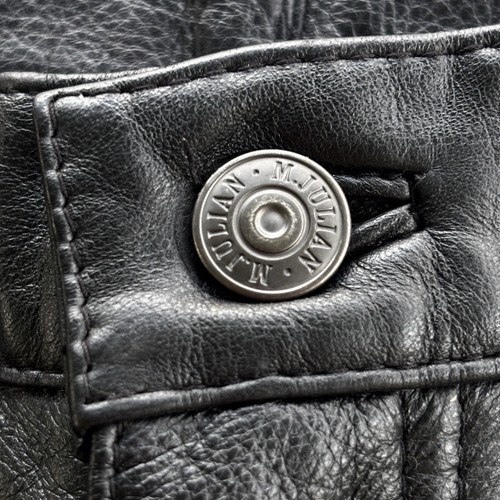 M Julian Wilsons Lederhose Herren 34 schwarz gerades Bein gefüttert klassischer Stil - Bild 3 von 20