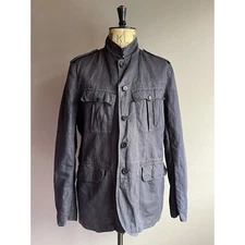 CP Company Jacket Mens Size 42 Navy Linen Military Field Utility
