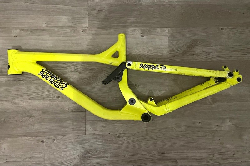 Commencal Supreme FR MTB Frame Only S 26in Aluminium Yellow Downhill Freeride