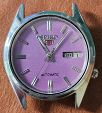 Seiko 5 7009 Automatic Day Date Watch Stainless Steel Running but Spares Repairs