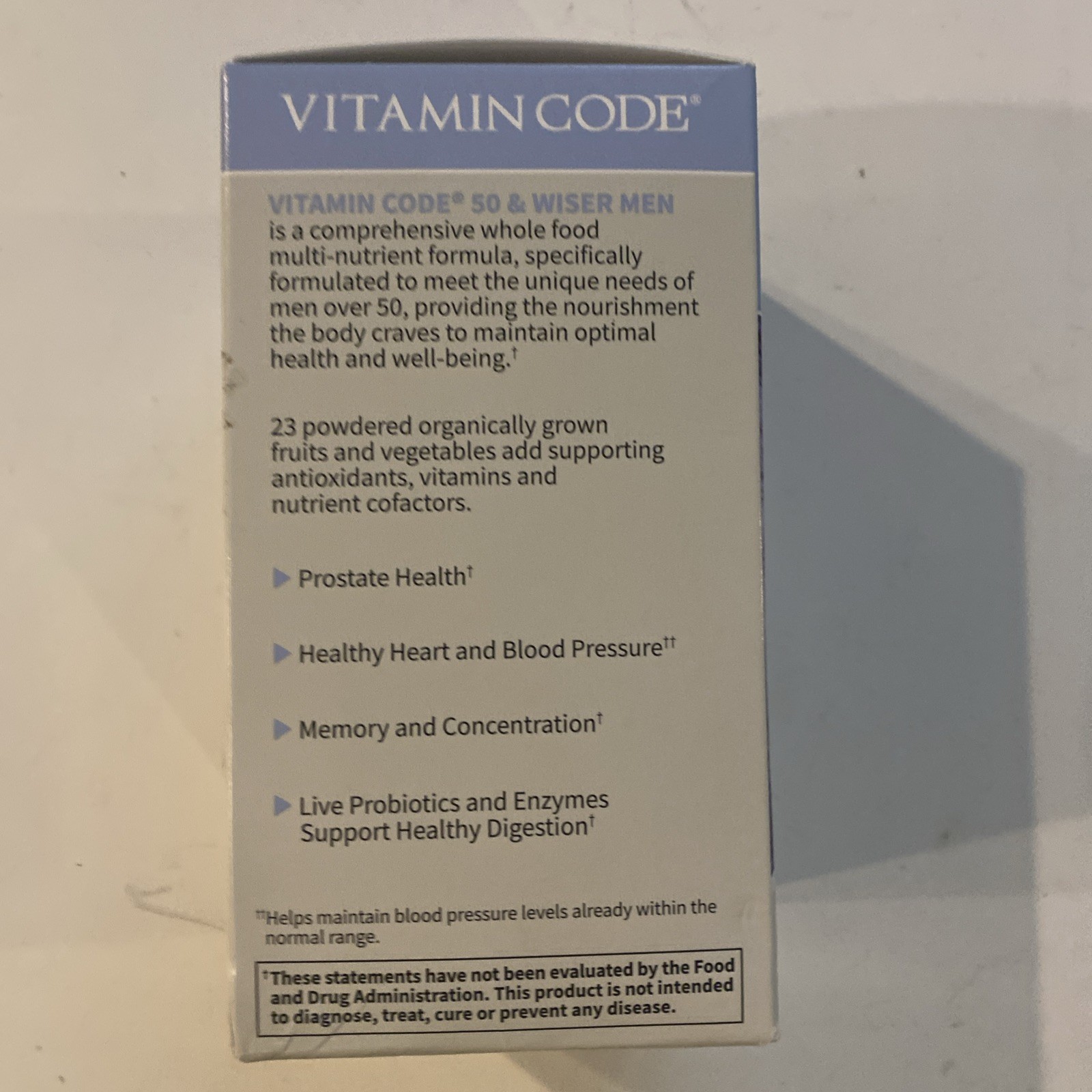 Garden of Life Vitamin Code 50 & Wiser Men  240 caps Raw Whole Food Multivitamin