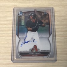 JUAN CORNIEL /499 On Card Auto 1st Bowman Refractor 2023 Bowman Diamondbacks