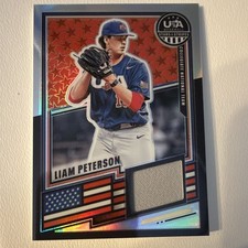 2022 Panini USA Baseball Stars Stripes USA Baseball Materials Liam Peterson