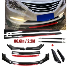 For Hyundai Sonata Front Bumper Lip Spoiler Splitter Side Skirt Gloss Black