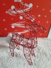 Dekorations Figur Rentier aus Draht Weihnachten Rot neu