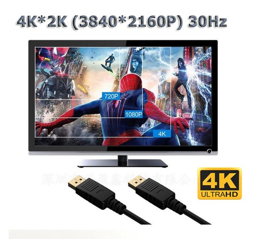 Premium Displayport M/M Cord v1.2 Display Port to DP Lead Male to Male 4K 60HZ - Picture 6 of 9