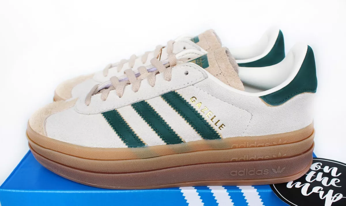 Adidas Gazelle Bold W Cream White Collegiate Green Beige Gum UK 3 4 5 6 7 8  9 US