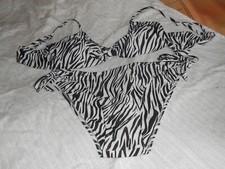 Bikini, neu-noch nicht getragen (Hygieneschutz), schwarz-weiss, Tangahose zum Bi