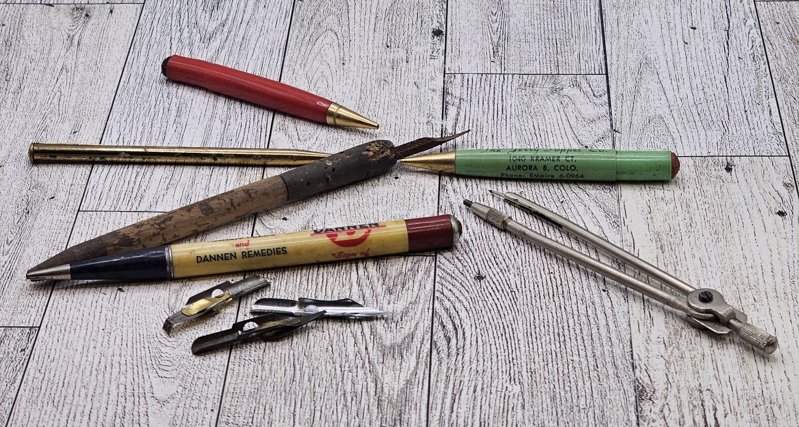 Mechanical Pencils Quill Pen And Nibs Metal Compass-image