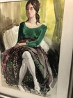 Vintage Water Color Painting By Adaline Hnat “Lady” (will ship unframed) — photo 4
