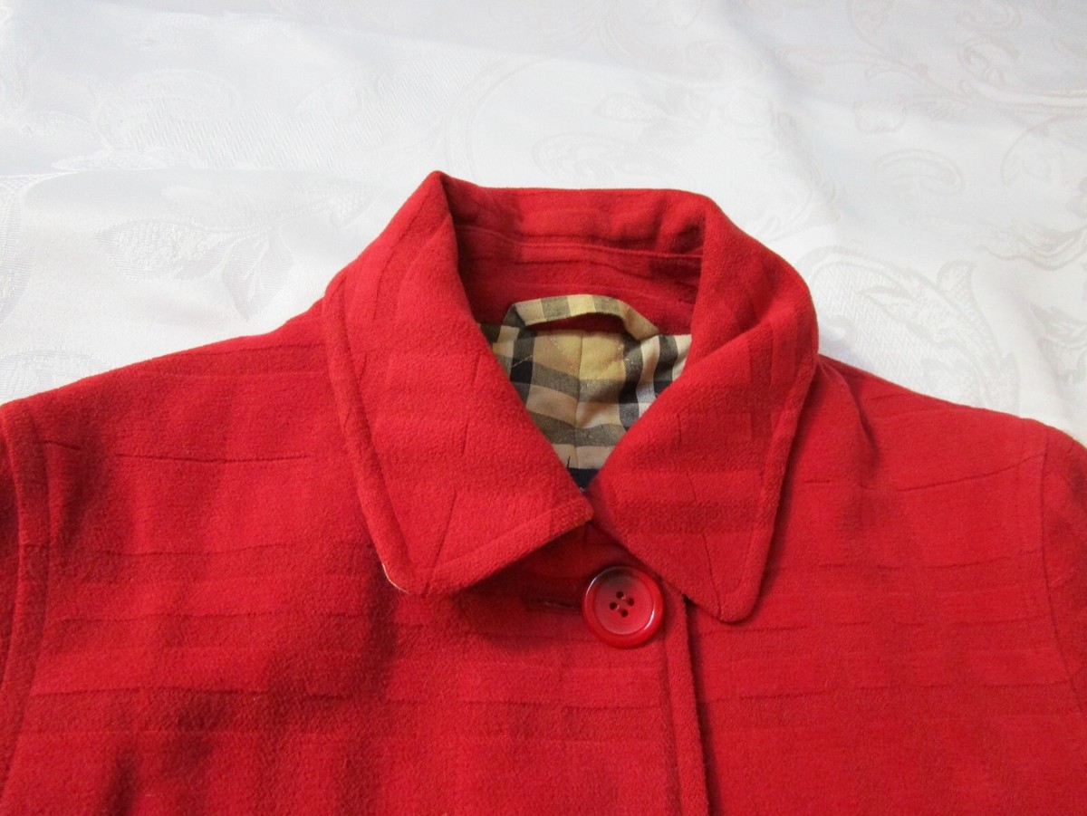 Vintage Burberry London Red Jacket Plaid Nova Check Inside Vintage Burberry London Red Jacket Plaid Nova Check Inside
