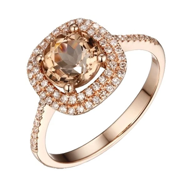 Anillos de Moda enchapado en oro rosa de piedra