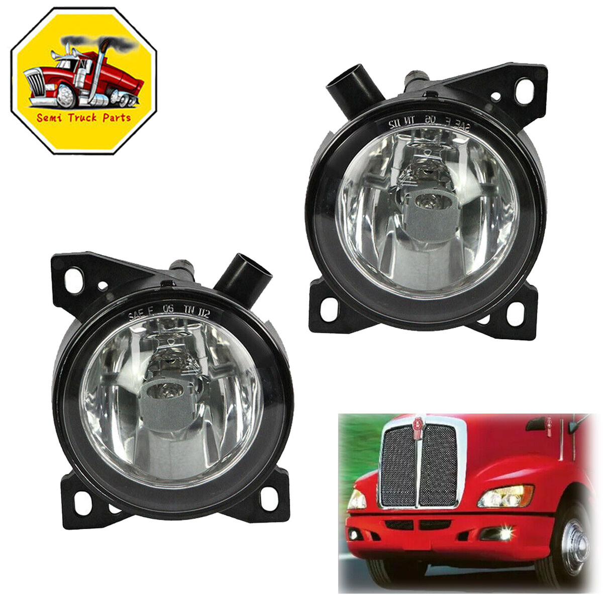 Fit KENWORTH T660 Peterbilt 579 587 Fog Lights with Bulbs Pair