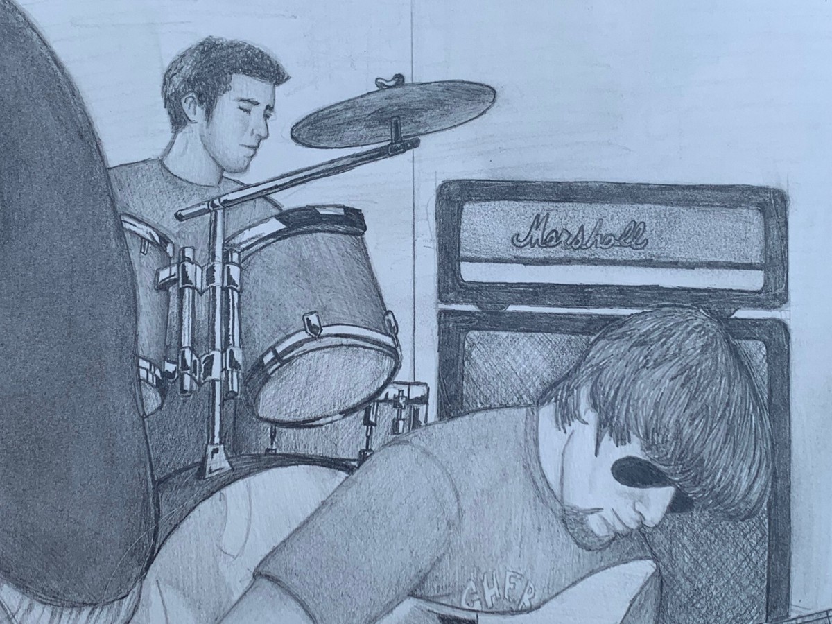 Rock Drummer Drawing