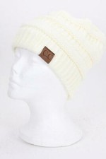 NWT Ivory White Knit Kids Beanie CC Unisex Children's Hat Winter Fall