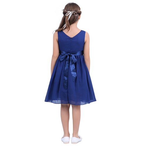 US Girls Chiffon Bridesmaid Wedding Party Flower Dress Pageant Prom Ball Gown - Picture 41 of 88