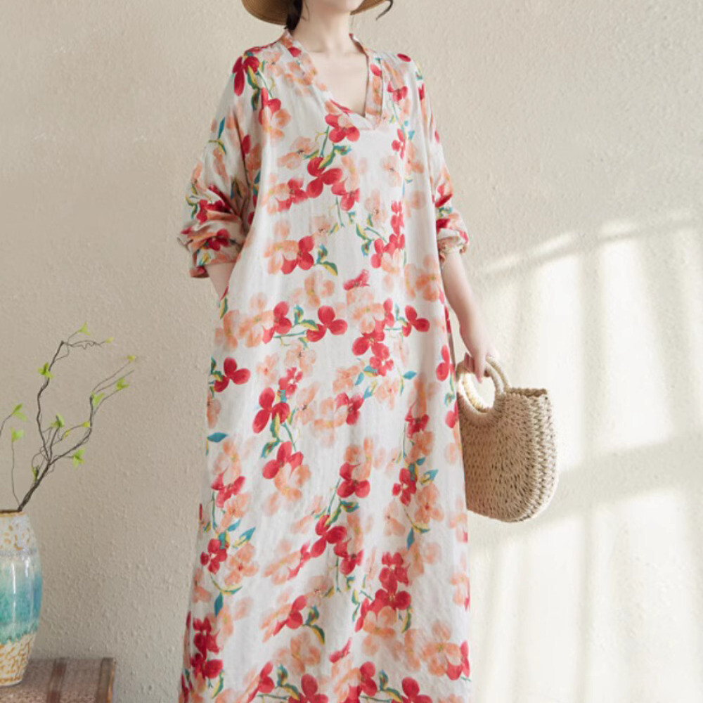 sachin and babi light blue dress YY0704069 Elegant and Simple Square-neck Red Printed Long-sleeve Women's  Dress, a Fashionable and Versatile Soft Ladies' Dress, Loose Elegant and * main image 1