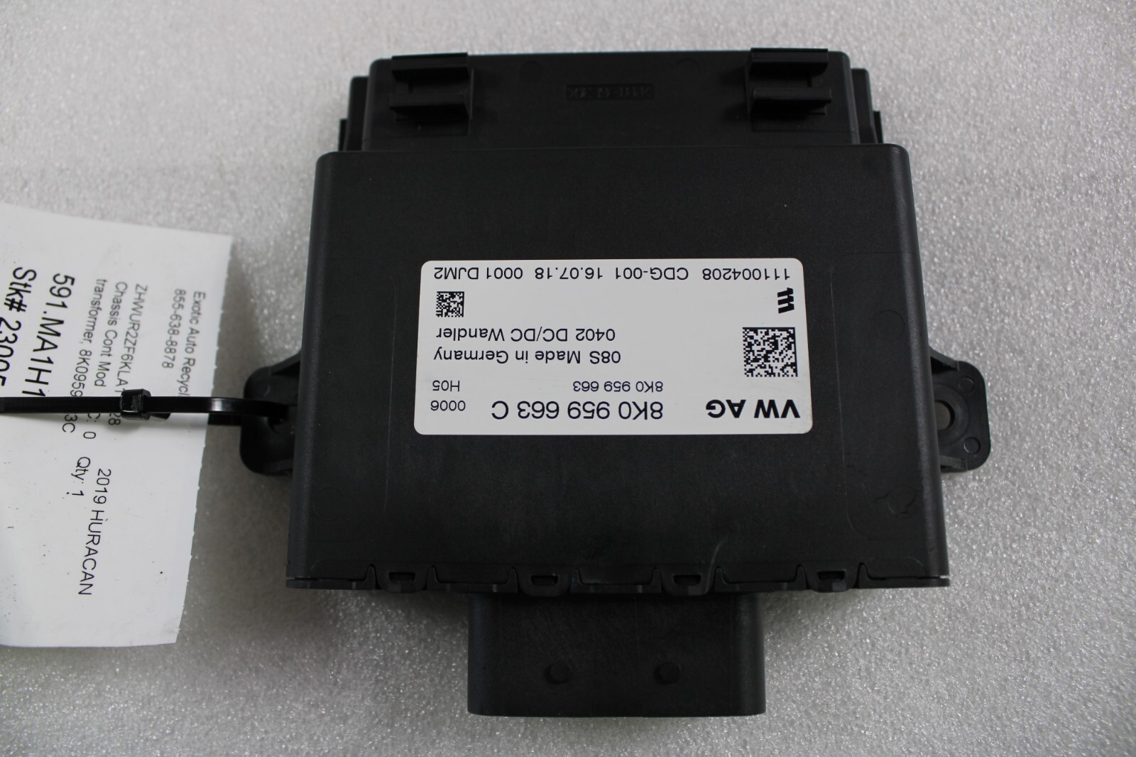 Lamborghini Huracan, Transformer Start/Stop Control Module, Used, P/N 8K0959663C