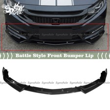 Fits 2016-2021 Honda Civic 4dr 2dr Gloss Black Battle Style Front Lip Splitter