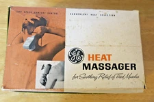 Vintage GE Heat Massager Body Massage Handheld MR2 Electric Green 4 Attachments